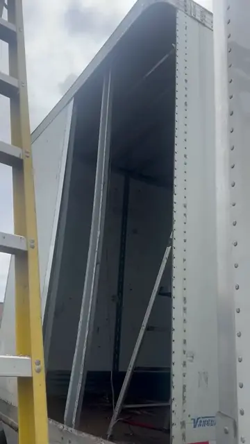 Dry van rear frame straightened