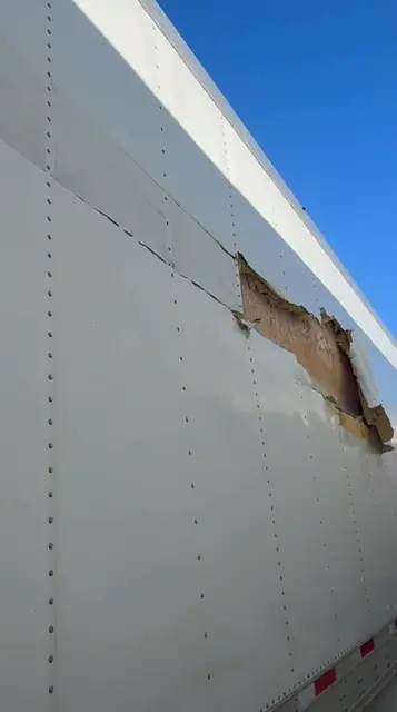 Reefer side skin hole repaired