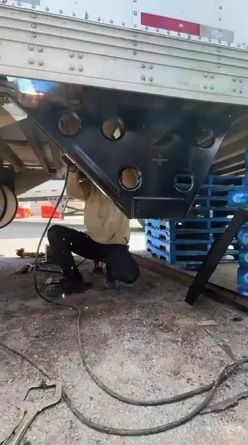 Welding new plates under the frame